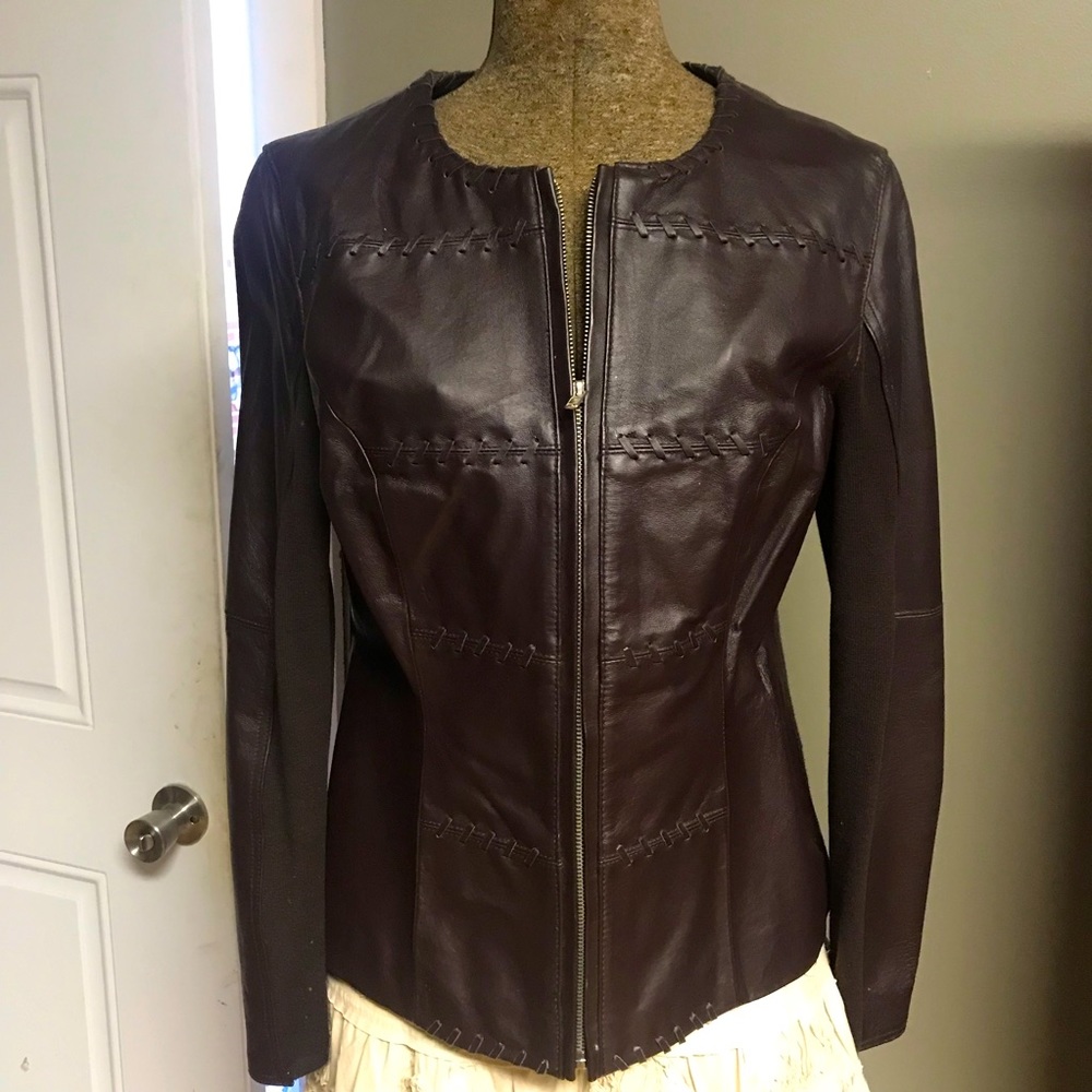 Nygard Leather sweater jacket